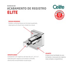 Acabamento De Registro Base Deca Elite 1/2 3/4 1 Cromada Celite