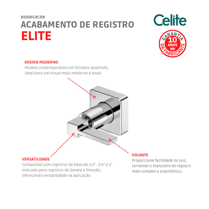 Kit De Acessórios Up 5 Peças Cromada Celite