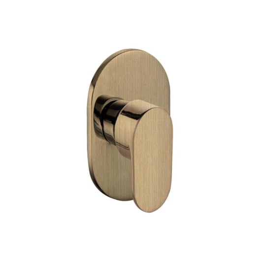Acabamento Misturador Monocomando Para Chuveiro Base Deca Kr805 Dourado Escovado Kromma - Imagem principal - eb656b81-3168-44cb-a3f3-e1dab7e5a4ca