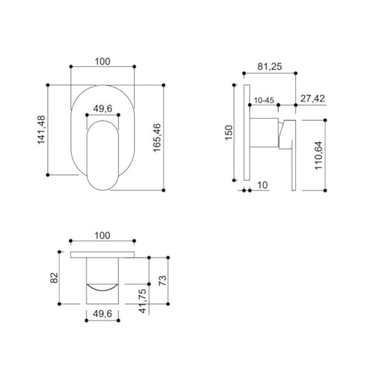 Acabamento Misturador Monocomando Para Chuveiro Base Docol 45mm Kr7708 Dourado Kromma - Imagem principal - 3d63ac5c-84af-4656-a96c-fdd94881c59c