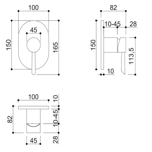 Acabamento Misturador Monocomando Para Chuveiro Para Base Docol Rb71466 Dourado Rubinettos 45mm - Imagem principal - d07708ac-3feb-4e7f-8e84-523ee46cdec1