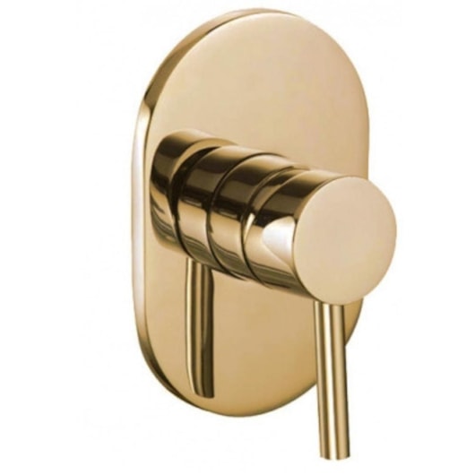 Acabamento Misturador Monocomando Para Chuveiro Para Base Docol Rb71466 Dourado Rubinettos 45mm - Imagem principal - f188d98d-ee37-40cc-831e-d17d03b612e5