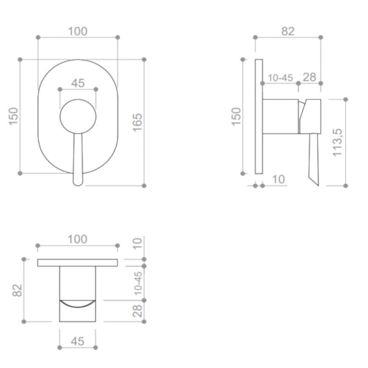 Acabamento Misturador Monocomando Para Chuveiro Para Base Docol Rb71467 Dourado Rubinettos 45mm - Imagem principal - fdbadc3d-7a35-4824-b8c1-07f287112379