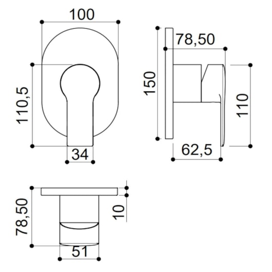 Acabamento Misturador Monocomando Para Ducha Higiênica Deca Kr6667 Cromado Kromma - Imagem principal - 6aa60f7e-cd98-4a06-9d81-0686d98c98f8
