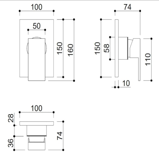 Acabamento Misturador Para Chuveiro Docol Kr7706 Dourado Kromma 4,5cm - Imagem principal - 4a2d8857-66ba-486a-b555-ea9122727540