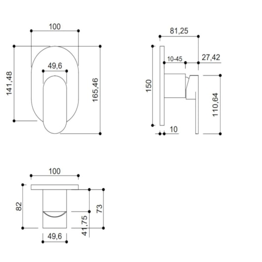 Acabamento Misturador Para Chuveiro Para Base Docol Kr802 Cromado Kromma 4,5cm - Imagem principal - 8dcc8166-b6ef-47c1-b788-2e12554a7743