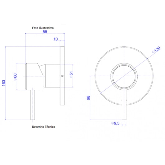 Acabamento Monocomando Para Chuveiro Deca You Brown Matte Deca - Imagem principal - 76a77c39-d951-4f47-aa05-df8bf7345e0d