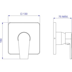Acabamento Monocomando Para Chuveiro Level Black Noir Deca
