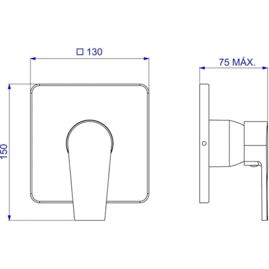 Acabamento Monocomando Para Chuveiro Level Black Noir Deca - Imagem principal - d0dba22e-1c5b-4e92-b002-46543b418de1