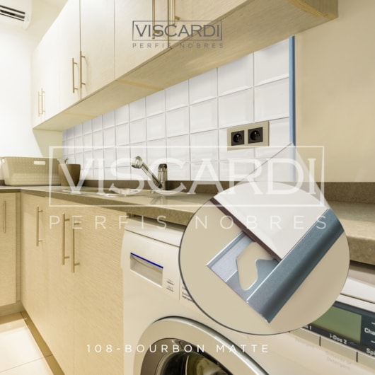 Acabamento P/ Parede Bourbon 108 Cromado Matte Alumínio Anodizado Viscardi 3 m - Imagem principal - 008eec1d-27c5-478d-b271-85f041c2c445