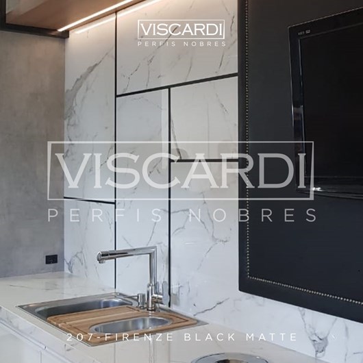 Acabamento P/ Parede Firenze 207 Black Matte Alumínio Anodizado Viscardi - Imagem principal - 774bc0a9-6253-4544-a0fe-e3cd18d0255c