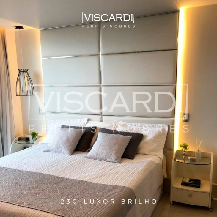 Acabamento P/ Parede Luxor 230 Cromado Brilho Alumínio Anodizado Viscardi