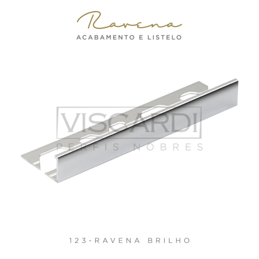 Acabamento P/ Parede Ravena 123 Cromado Brilho Alumínio Anodizado Viscardi - Imagem principal - 4dfde68c-e129-4bac-966d-eedfc16f76a8