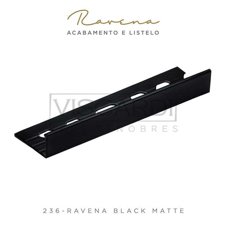 Acabamento P/ Parede Ravena 236 Black Matte Alumínio Anodizado Viscardi
