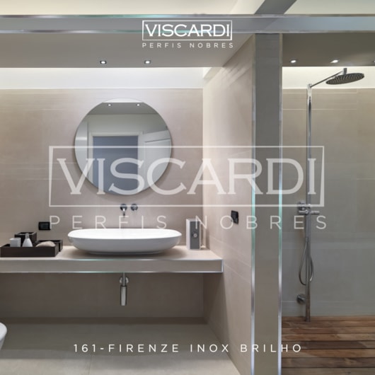 Acabamento P/ Piso/Parede Firenze 161 Inox Brilho Aço Inox 304 Viscardi - Imagem principal - 53fd85c0-1529-48fe-a803-bbcd6ac6a27f