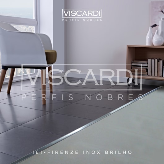 Acabamento P/ Piso/Parede Firenze 161 Inox Brilho Aço Inox 304 Viscardi - Imagem principal - ef97de7e-3528-4005-b089-79ed80b8c5be