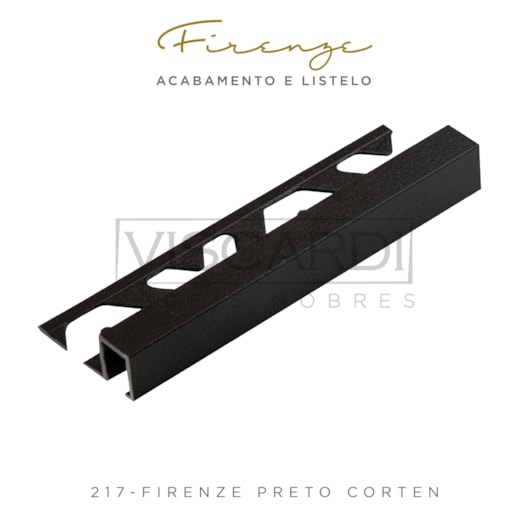 Acabamento P/ Piso/Parede Firenze 217 Preto Corten Alumínio Viscardi 3 m - Imagem principal - d2fe6e3a-8578-4ddd-8b8c-304c591afdbd
