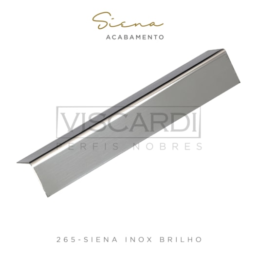 Acabamento P/ Piso/Parede Siena 265 Inox Brilho Aço Inox 304 Viscardi - Imagem principal - 8ab30ea6-edd1-4e86-a15b-9b1fb0ca3b41