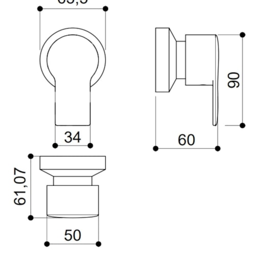 Acabamento Para Misturador Chuveiro Deca Kr76567 Dourado Kromma 4cm - Imagem principal - c5d7e42f-e1a1-46b9-b0c0-eaa54f9c02a7