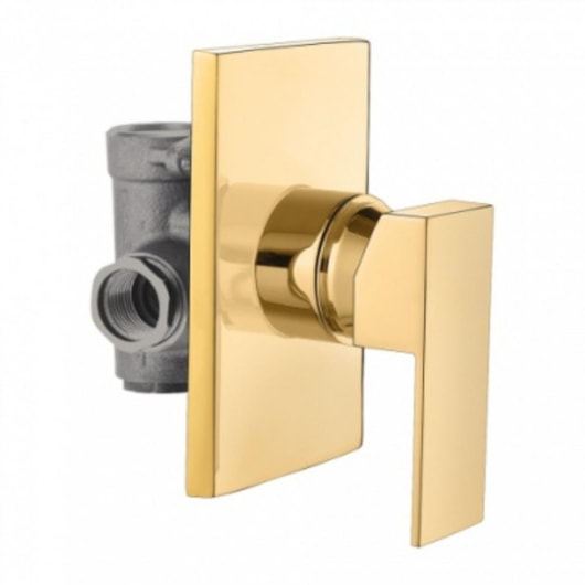 Acabamento Para Misturador Monocomando Para Chuveiro  Acompanha Base Dourado Kromma - Imagem principal - 1d9da457-ee7e-4495-bfc3-6793cdd94d3f