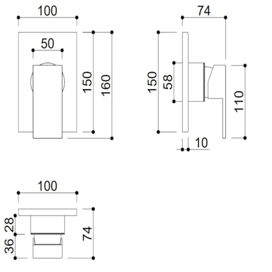 Acabamento Para Misturador Monocomando Para Chuveiro Base Deca Cromado Kromma - Imagem principal - 761310d7-fd81-4090-90b3-c8375d7dcc85