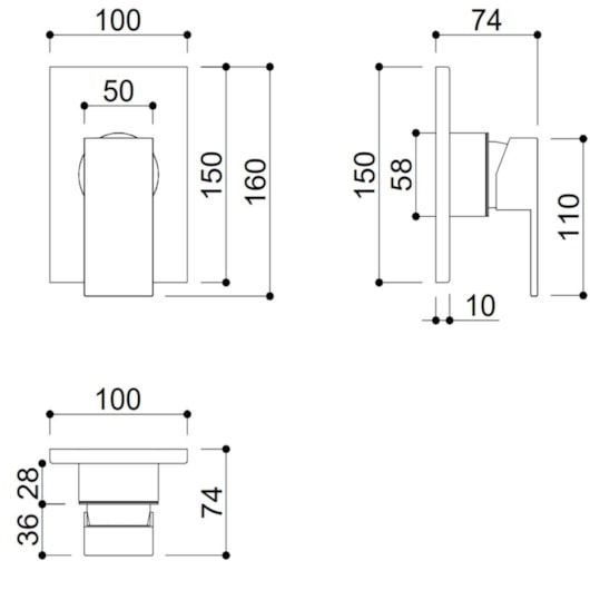 Acabamento Para Misturador Monocomando Para Chuveiro Base Deca Dourado Kromma - Imagem principal - a1ca870a-a1c8-4df0-81e2-be62217d34a5