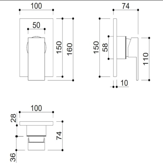 Acabamento Para Misturador Monocomando Para Chuveiro Base Deca Rose Gold Kromma - Imagem principal - eb02ca5d-f50d-4009-b722-cd82095f64e8