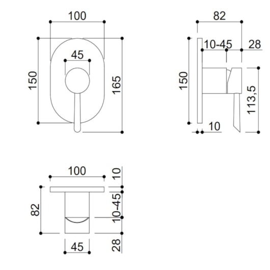 Acabamento Para Misturador Monocomando Para Chuveiro Base Docol Cromado Kromma - Imagem principal - 779aeb9a-ef83-4f2c-89a5-8ba523ea8aac