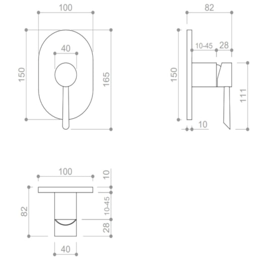 Acabamento Para Misturador Monocomando Para Chuveiro Base Docol Rb1366 Cromado Rubinettos 4cm - Imagem principal - 115806fb-72e4-448b-b0e4-5a23d34e606e