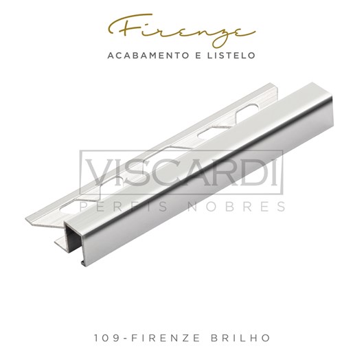Acabamento Para Parede Firenze 109 Cromado Brilho Alumínio Anodizado Viscardi - Imagem principal - f0d41500-f8c4-47b3-a572-1ac606507273
