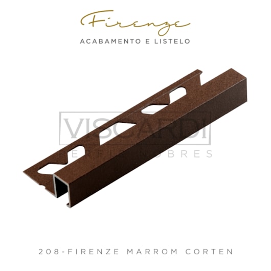 Acabamento Para Parede Firenze 208 Marrom Corten Pintura Eletrostática Viscardi - Imagem principal - ce366ae4-99b0-4b95-9711-e6ff49da557b