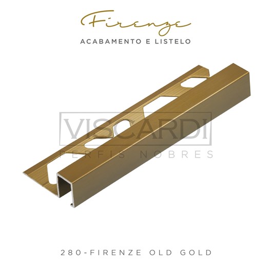 Acabamento Para Piso/Parede Firenze 280 Old Gold Acetinado Alumínio Anodizado Viscardi - Imagem principal - fce711cb-6efc-4564-9b52-cfc019b14cf5