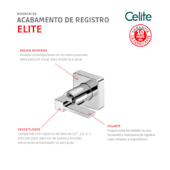 Acabamento Para Registro Base Deca 1/2 3/4 1 Elite Cromado Celite