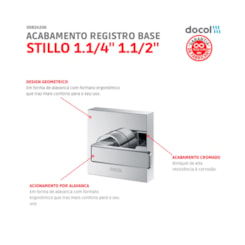 Acabamento Para Registro Base Deca Stillo 1.1/4 1.1/2 Cromado Docol