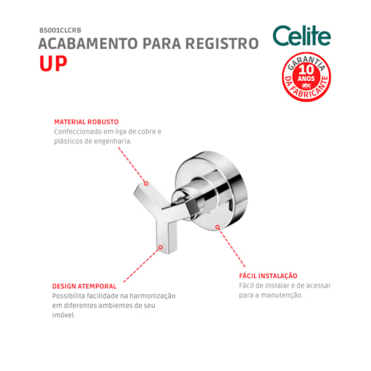 Acabamento Para Registro Base Docol Up 1/2 3/4 1 Cromado Celite - Imagem principal - 5370cbad-14cf-49e6-984f-709a49c63766
