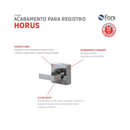 Acabamento Para Registro Base Horus 450 Cromado Fani 3/4 509 - Imagem principal - f36eedbf-0c23-4774-81ba-ab9cb5814635