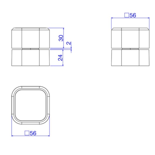 Acabamento para Registro de Gaveta 1/2, 3/4 e 1 Quadrado You Black Matte Deca - Imagem principal - 7c436762-975a-478b-bb66-7d6dbcebc509