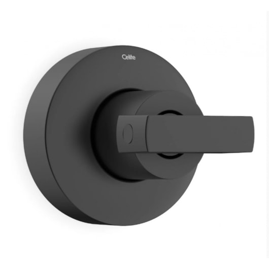 Acabamento para Registro de Gaveta e Pressão Base Deca 1/2 3/4 1 Flow Preto Matte Celite - Imagem principal - 92e40753-81a1-45ba-9403-95e84a918b7c