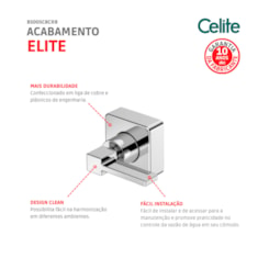Acabamento para Registro de Gaveta e Pressão Base Docol 1/2 3/4 1 Elite Cromado Celite