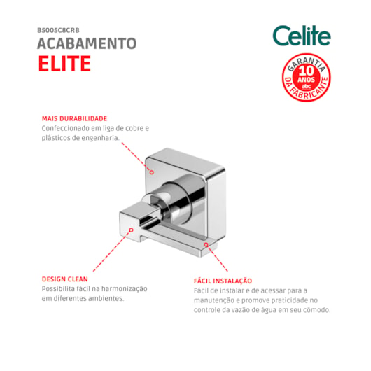 Acabamento para Registro de Gaveta e Pressão Base Docol 1/2 3/4 1 Elite Cromado Celite - Imagem principal - cbdede3c-6ae2-42fe-9037-f17af649cb2f