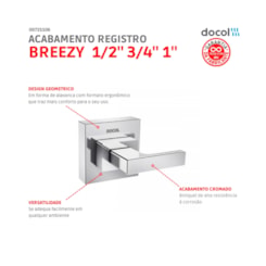 Acabamento Para Registro Docolbase Breezy 1/2 3/4 1 Cromado Docol