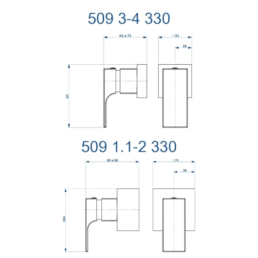 Acabamento para Registro Retta 509 3/4 BK330 Preto Fosco 1/2