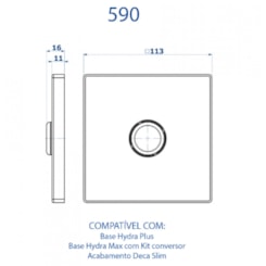 Acabamento Para Válvula De Descarga 590 Bases Deca Slim E Hydra Preto Fosco Fani 