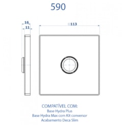 Acabamento Para Válvula De Descarga 590 Bases Deca Slim E Hydra Preto Fosco Fani