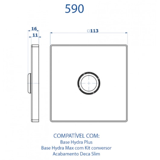 Acabamento Para Válvula De Descarga 590 Bases Deca Slim E Hydra Preto Fosco Fani - Imagem principal - fb5d8331-23a0-4721-92d5-1db0a924f0e6
