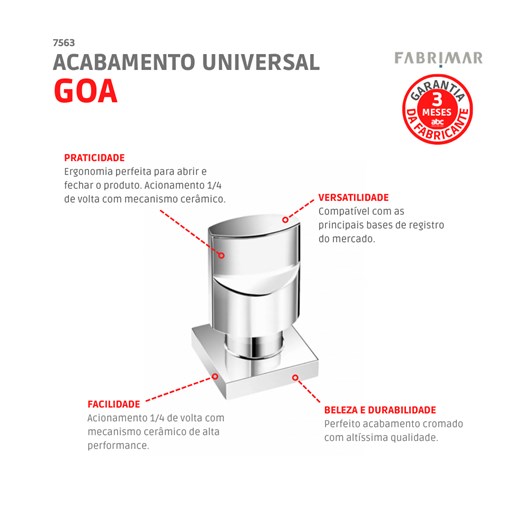 Acabamento Universal Goa Cromado 1/2 , 3/4 E 1 Fabrimar - Imagem principal - bc17dfb8-4975-4bde-aeb4-49d4831e9eb0