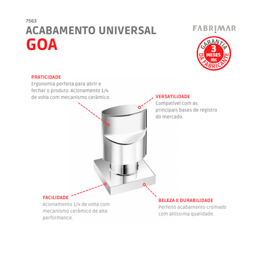 Acabamento Universal Goa Cromado 1/2 , 3/4 E 1 Fabrimar - Imagem principal - 498dad5f-e19b-4910-b8c8-1fdcbaa5e8a6