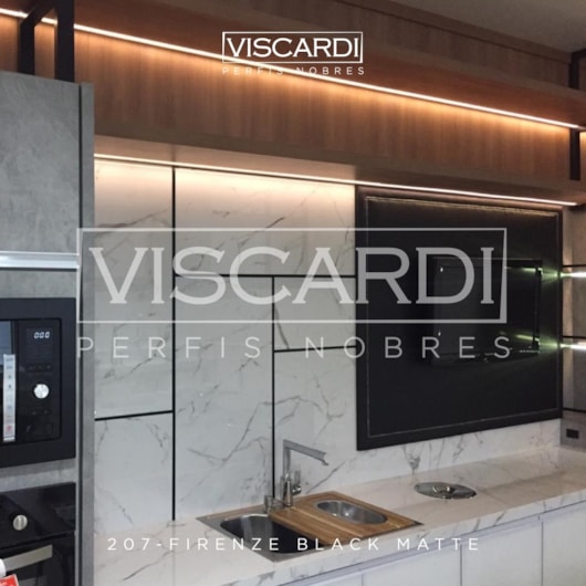 Acabamento Viscardi Para Parede Firenze 207 Black Matte Alumínio Anodizado - Imagem principal - 842b5e2c-87ea-4521-9ae2-cf48ca70df1f