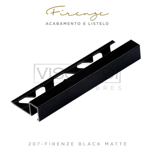 Acabamento Viscardi Para Parede Firenze 207 Black Matte Alumínio Anodizado - Imagem principal - 8132a03e-bfc9-494a-a665-2d3efc8a6c90