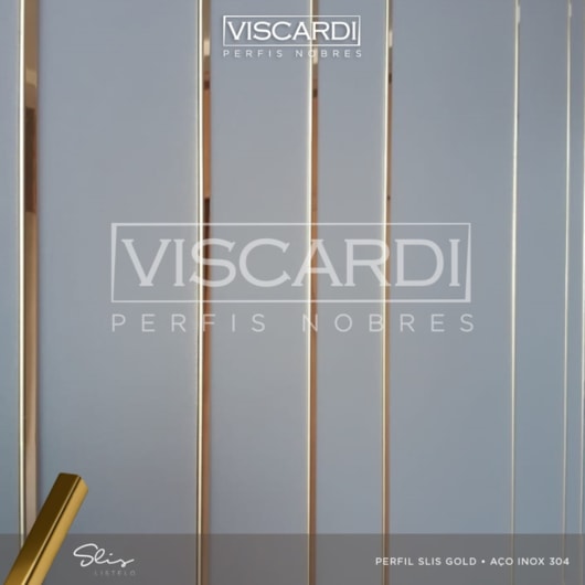 Acabamento Viscardi Para Parede Slis 76 Slis Gold Aço Inox 304  - Imagem principal - 8427b466-acb9-47b8-815e-9c7ca22e5e47